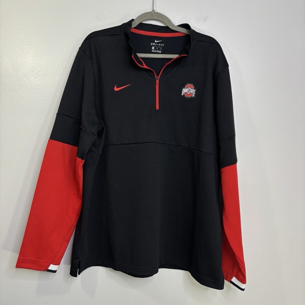Nike Ohio State Buckeyes On Field 1/4 Zip Dri-Fit Long Sleeve Size XL EUC